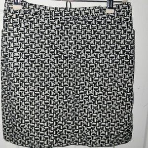Size 4 Petite Black & White Skirt - Ann Taylor Loft